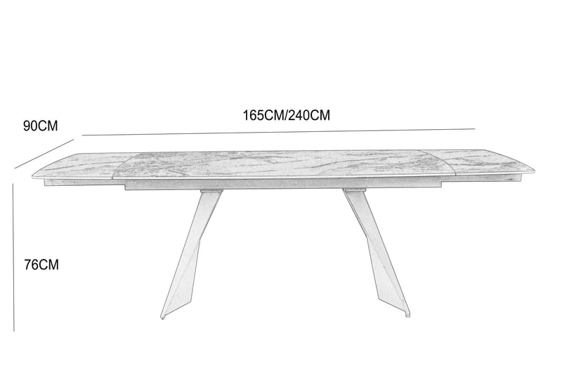 Saturnus matbord förlängningsbart 165-240 cm - Keramisk toppskiva - Matt svart/grå/brun marmormönstrad - Möbler - Bord & matgrupper - Matbord & köksbord