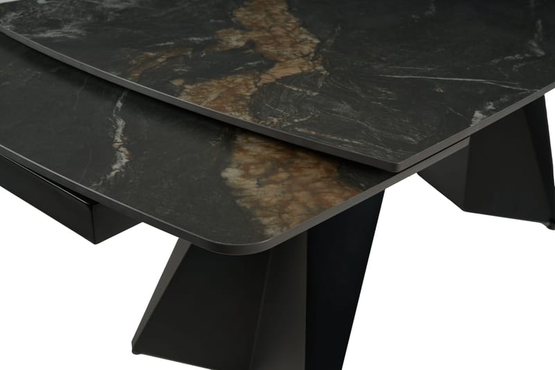 Saturnus matbord förlängningsbart 165-240 cm - Keramisk toppskiva - Matt svart/grå/brun marmormönstrad - Möbler - Bord & matgrupper - Matbord & köksbord