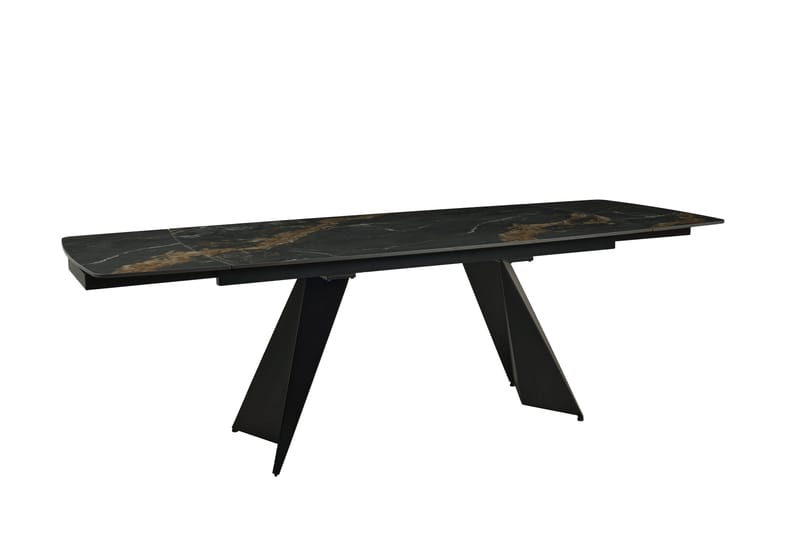 Saturnus matbord förlängningsbart 165-240 cm - Keramisk toppskiva - Matt svart/grå/brun marmormönstrad - Möbler - Bord & matgrupper - Matbord & köksbord