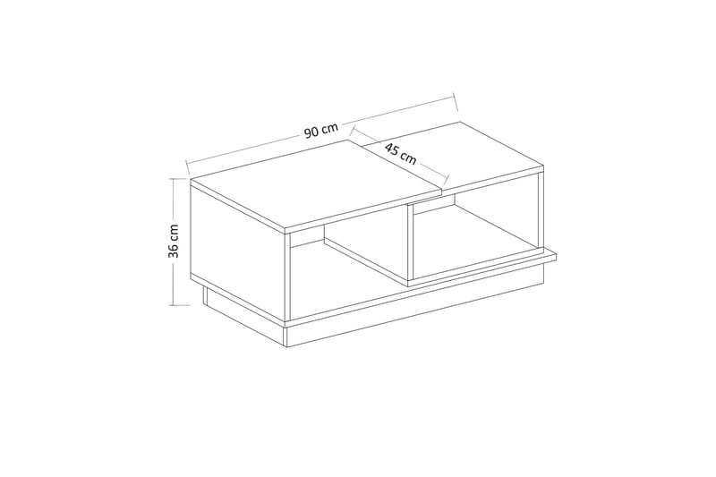 Schmida Soffbord 90x45 cm Vit/Brun - Hanah Home - Soffbord