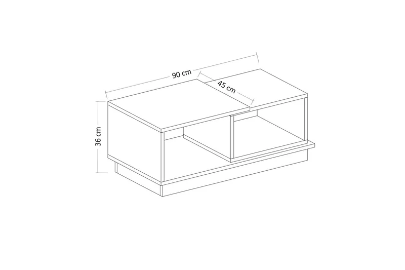 Schmida Soffbord 90x45 cm Vit/Brun - Hanah Home - Möbler - Bord & matgrupper - Soffbord