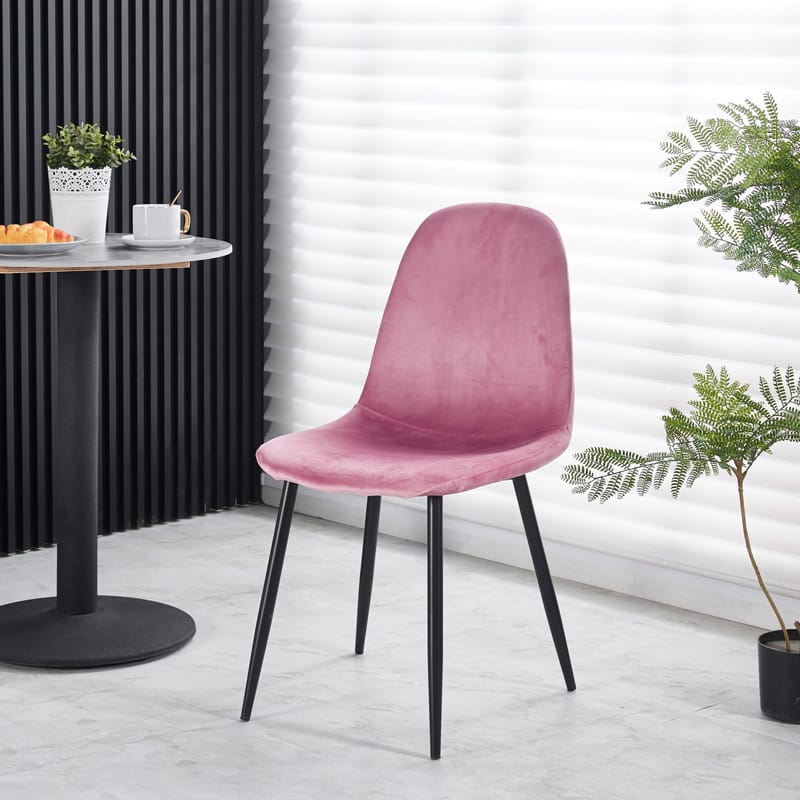 Seat matgrupp, matbord med 4 st Carisma sammetsstolar - Svart/Korall - Svart / korallrosa - Möbler - Bord & matgrupper - Matgrupper