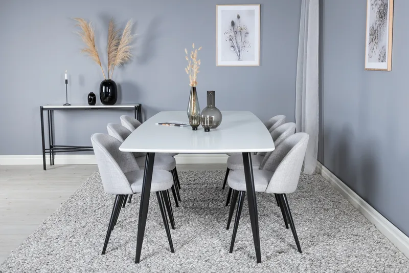 Sedavi Matgrupp 240 cm Rektangulär med 6 Sedavi Stolar - Svart - Möbler - Bord & matgrupper - Matgrupper