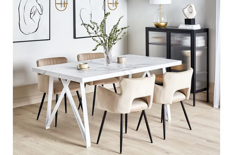 Senneterre Matbord 90x160 cm - Vit/Grå - Möbler - Bord & matgrupper - Matbord & köksbord