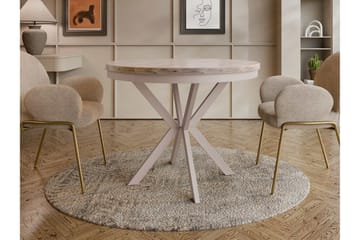 Sereth Litet Runt Matbord 90 cm med Trä- och Ekutseende - Brun / Beige - Möbler - Bord & matgrupper - Matbord & köksbord