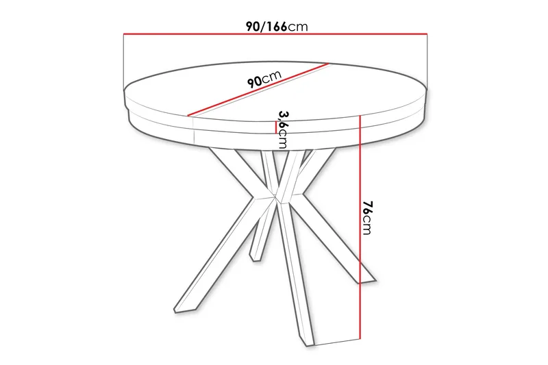 Sereth Litet Runt Matbord 90 cm med Trä- och Ekutseende - Brun / Svart - Möbler - Bord & matgrupper - Matbord & köksbord
