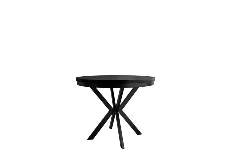 Sereth Litet Runt Matbord 90 cm med Träutseende - Svart - Möbler - Bord & matgrupper - Matbord & köksbord