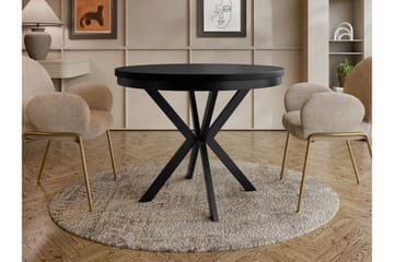 Sereth Litet Runt Matbord 90 cm med Träutseende - Svart - Möbler - Bord & matgrupper - Matbord & köksbord