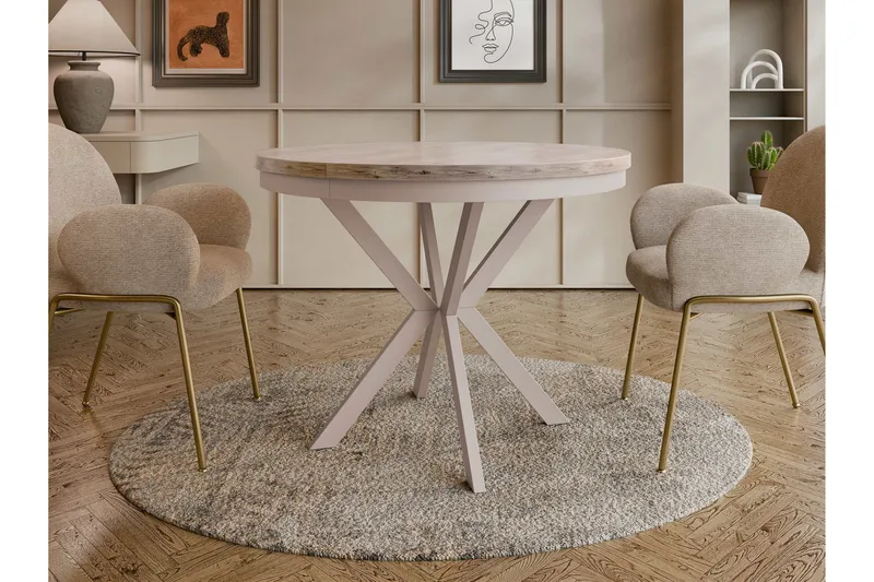 Sereth Matbord 100 cm Rund - Brun/Beige - Möbler - Bord & matgrupper - Matbord & köksbord