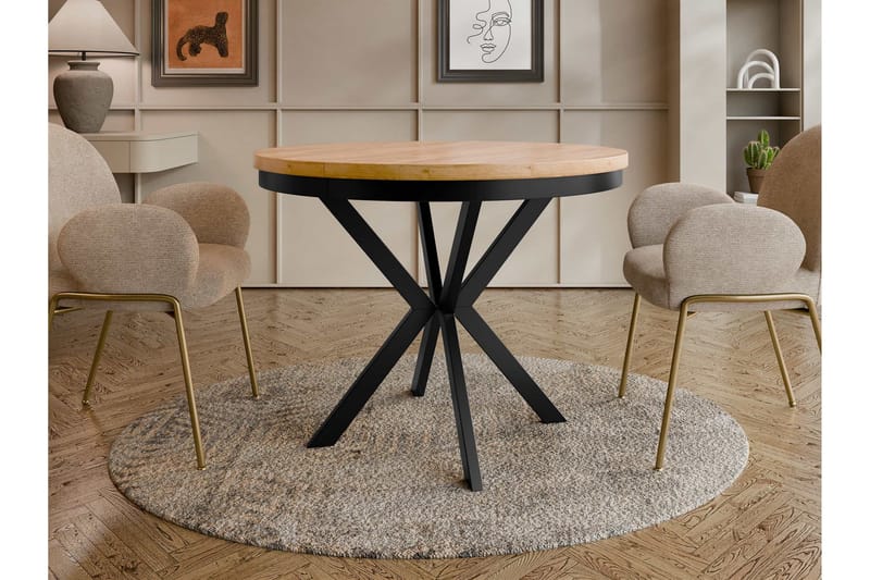 Sereth Matbord 100 cm Rund - Brun/Svart - Möbler - Bord & matgrupper - Matbord & köksbord