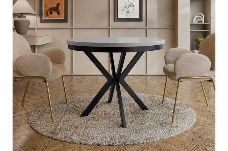 Sereth Matbord 100 cm Rund - Grå/Svart - Möbler - Bord & matgrupper - Matbord & köksbord