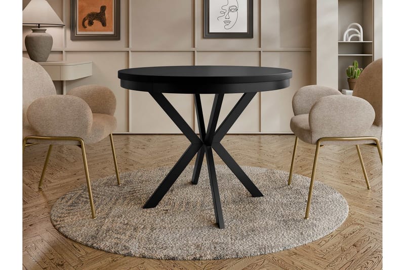 Sereth Matbord 100 cm Rund - Svart - Möbler - Bord & matgrupper - Matbord & köksbord