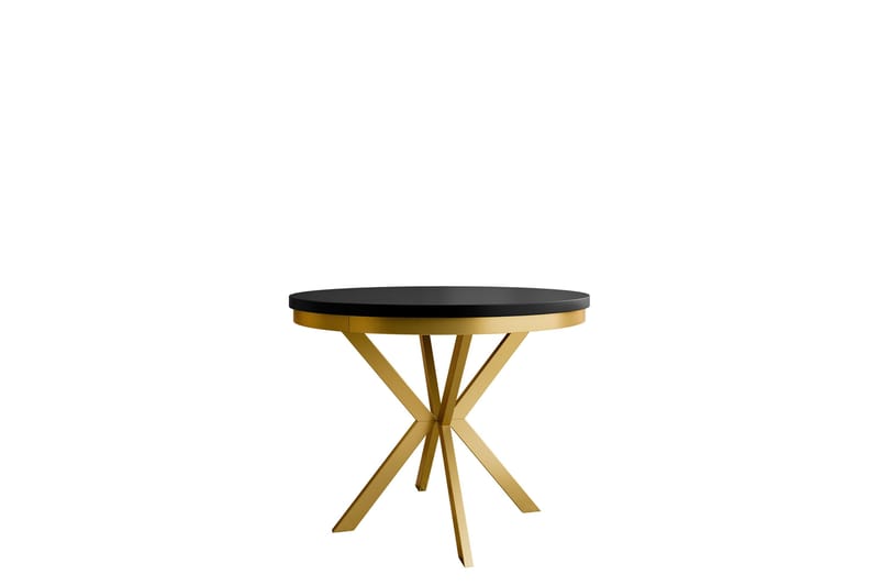 Sereth Matbord 100 cm Rund, Svart/Guld