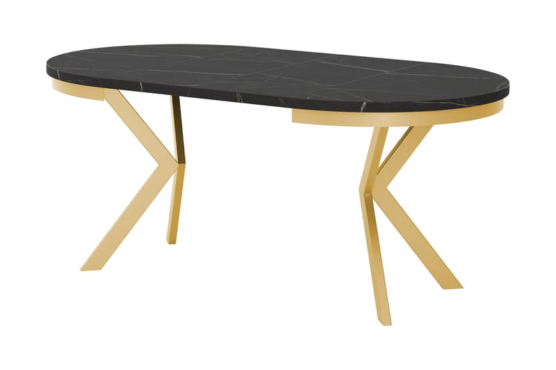 Sereth Matbord 100 cm Rund - Svart/Guld - Möbler - Bord & matgrupper - Matbord & köksbord