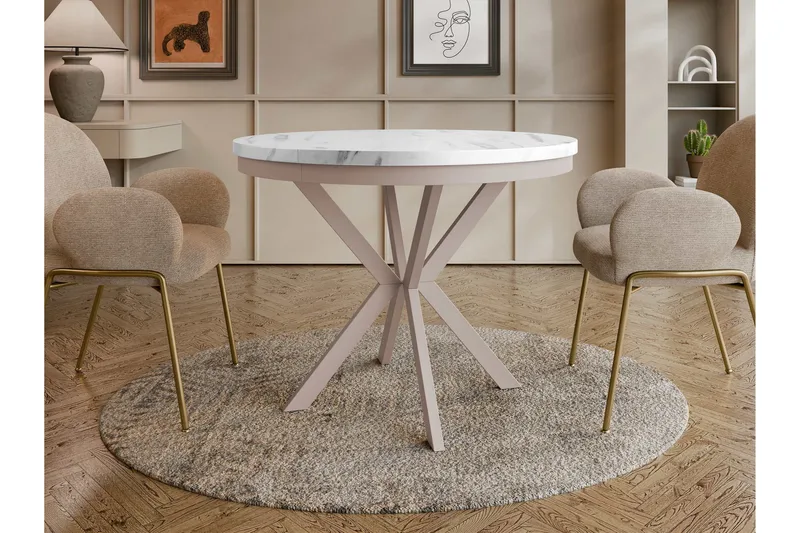 Sereth Matbord 100 cm Rund - Vit/Beige - Möbler - Bord & matgrupper - Matbord & köksbord