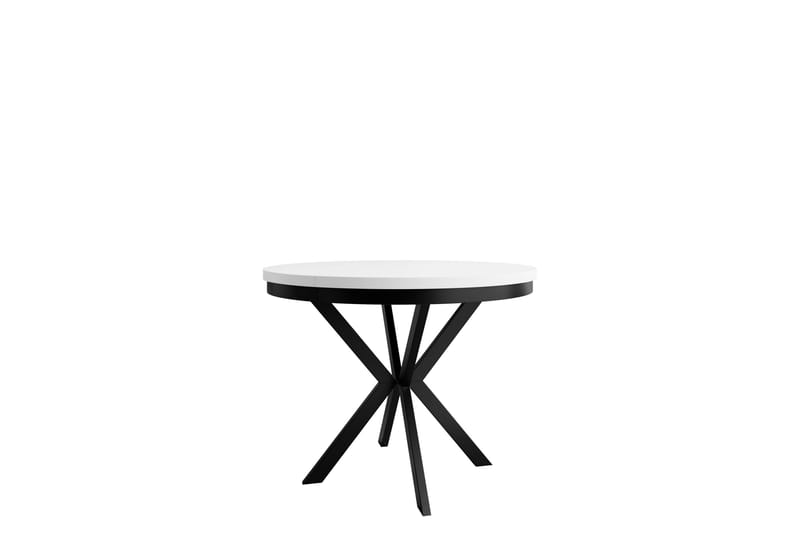 Sereth Matbord 120 cm Rund, Vit/Svart