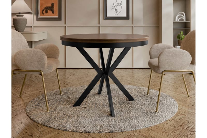 Sereth Matbord 90 cm Rund - Brun/Svart - Möbler - Bord & matgrupper - Matbord & köksbord