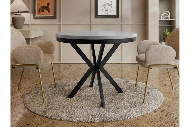 Sereth Matbord 90 cm Rund - Grå/Svart - Möbler - Bord & matgrupper - Matbord & köksbord