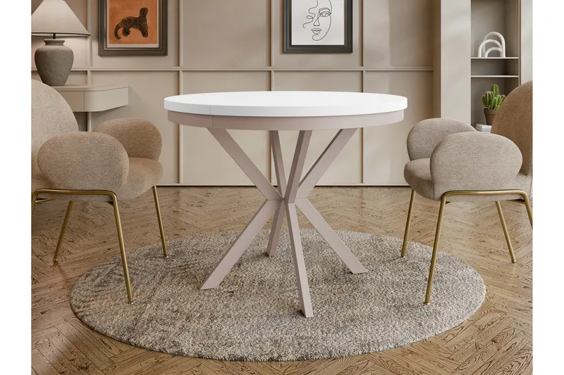 Sereth Matbord 90 cm Rund - Vit/Beige - Möbler - Bord & matgrupper - Matbord & köksbord