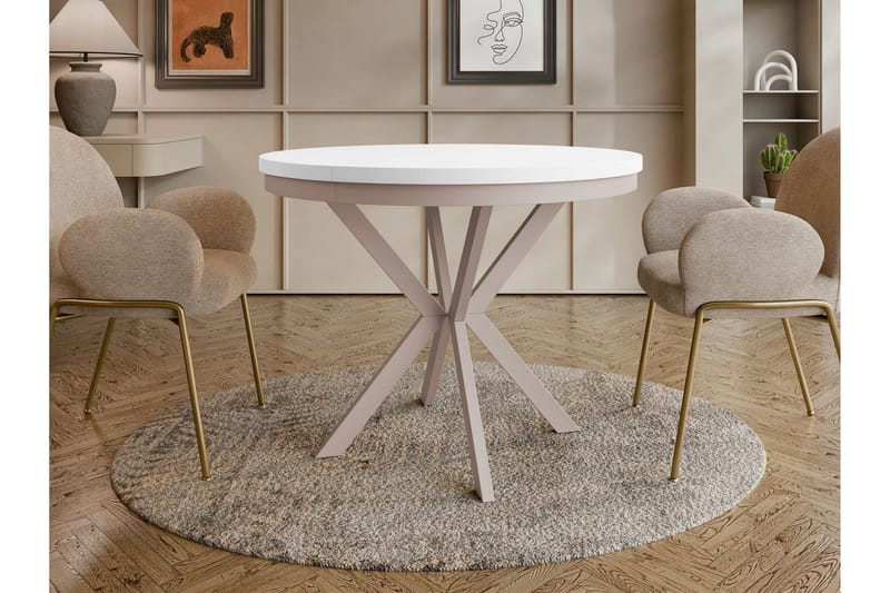 Sereth Matbord 90 cm Rund - Vit/Beige - Möbler - Bord & matgrupper - Matbord & köksbord