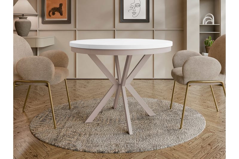 Sereth Matbord 90 cm Rund - Vit/Beige - Möbler - Bord & matgrupper - Matbord & köksbord