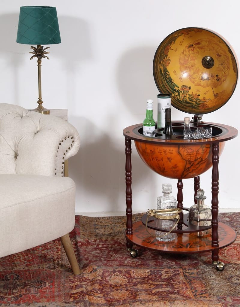 Barglob - Da Vinci - Jordglob som bar - brun - Möbler - Bord & matgrupper - Serveringsvagn & barvagn - Barglob & jordglobsbar