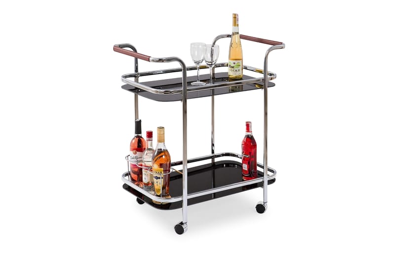 Bar Drinkvagn Glas - Svart - Drinkvagn - Rullbord, rullvagn & serveringsbord