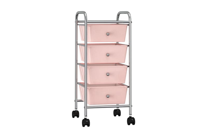 Förvaringsvagn 4 lådor rosa plast - Rosa - Drinkvagn - Rullbord, rullvagn & serveringsbord