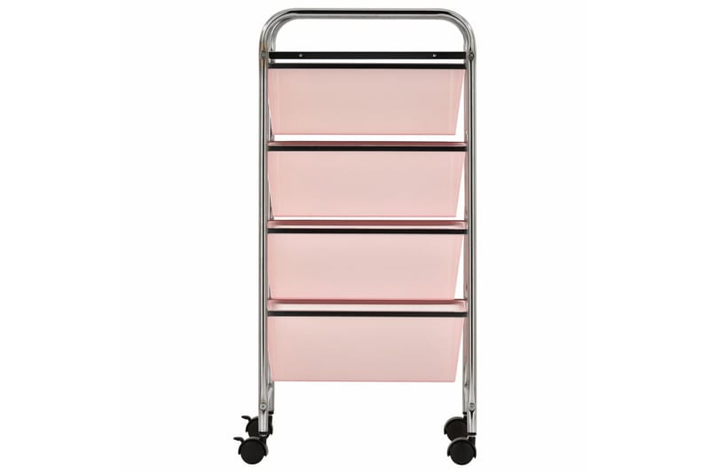 Förvaringsvagn 4 lådor rosa plast - Rosa - Möbler - Bord & matgrupper - Serveringsvagn & barvagn - Drinkvagn