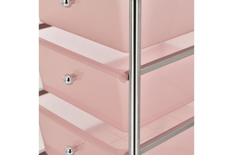 Förvaringsvagn 4 lådor rosa plast - Rosa - Möbler - Bord & matgrupper - Serveringsvagn & barvagn - Drinkvagn
