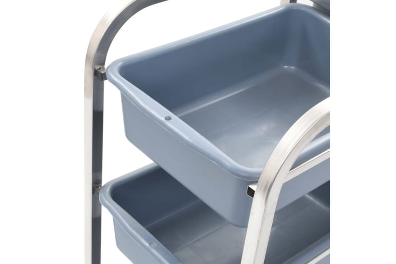 Köksvagn med plastbehållare 82x43,5x93 cm - Silver - Möbler - Bord & matgrupper - Serveringsvagn & barvagn - Drinkvagn