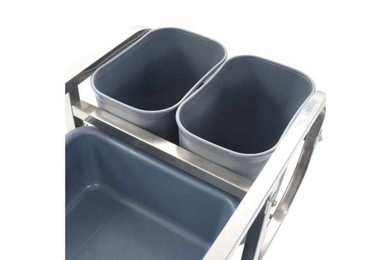 Köksvagn med plastbehållare 82x43,5x93 cm - Silver - Möbler - Bord & matgrupper - Serveringsvagn & barvagn - Drinkvagn