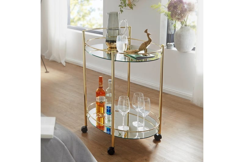Kenebrew Drinkvagn 67x46 cm - Guld - Möbler - Bord & matgrupper - Serveringsvagn & barvagn - Drinkvagn