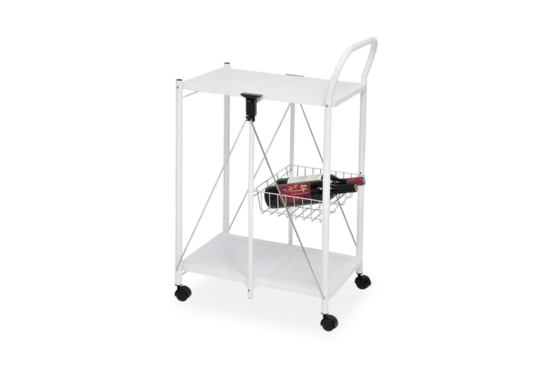 Luisa Rullbord 58 cm Hopfällbart - Vit/Krom - Drinkvagn - Rullbord, rullvagn & serveringsbord