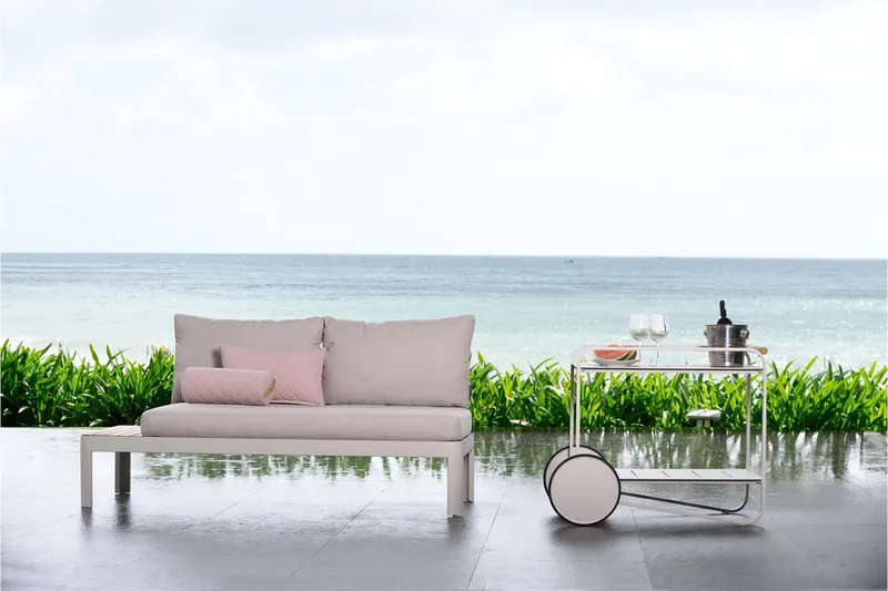 Portals Rullbord 92 cm - Vit/trä - Möbler - Bord & matgrupper - Serveringsvagn & barvagn - Drinkvagn