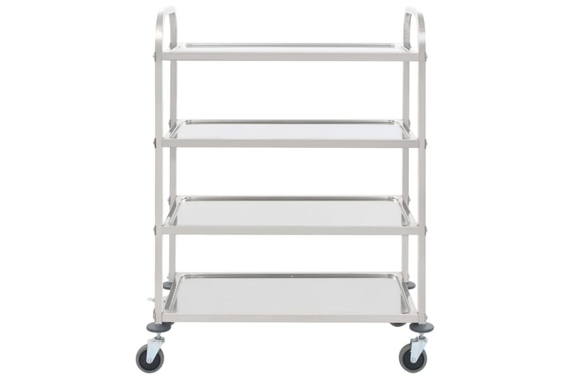 Serveringsvagn 4 våningar 107x55x125 cm rostfritt stål - Silver - Möbler - Bord & matgrupper - Serveringsvagn & barvagn - Drinkvagn