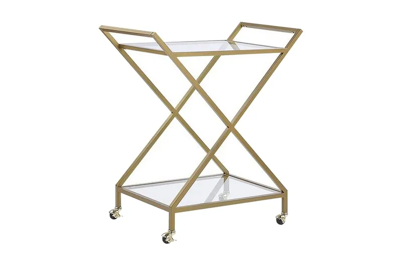 Serveringsvagn glas/guld IVERA, Guld