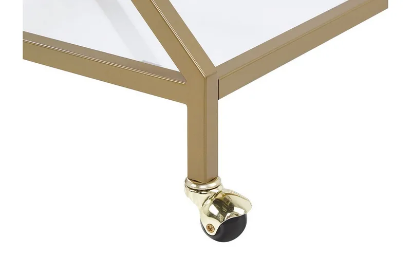 Serveringsvagn glas/guld IVERA - Guld - Möbler - Bord & matgrupper - Serveringsvagn & barvagn - Drinkvagn