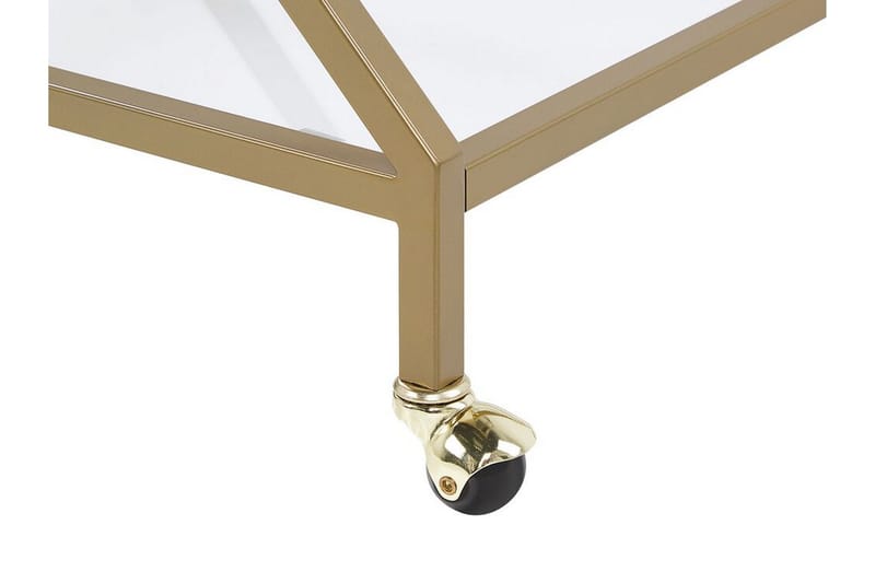 Serveringsvagn glas/guld IVERA - Guld - Möbler - Bord & matgrupper - Serveringsvagn & barvagn - Drinkvagn