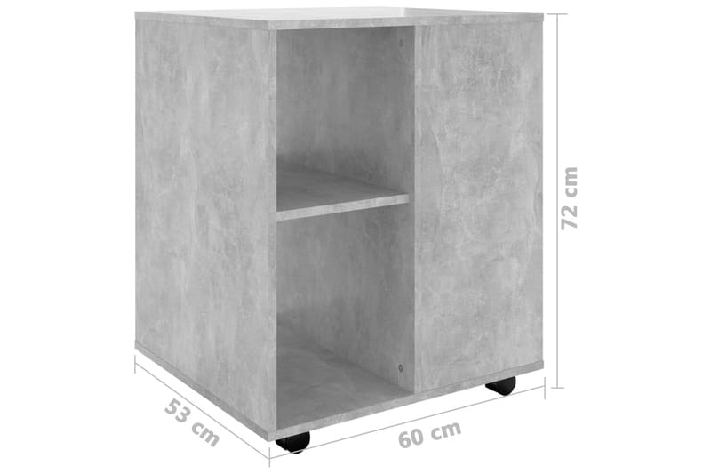 Skåp med hjul betonggrå 60x53x72 cm spånskiva - Grå - Möbler - Bord & matgrupper - Serveringsvagn & barvagn - Drinkvagn