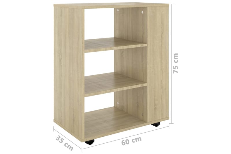 Skåp med hjul sonoma-ek 60x35x75 cm spånskiva - Brun - Möbler - Bord & matgrupper - Serveringsvagn & barvagn - Drinkvagn