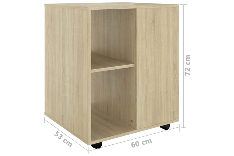 Skåp med hjul sonoma-ek 60x53x72 cm spånskiva - Brun - Möbler - Bord & matgrupper - Serveringsvagn & barvagn - Drinkvagn