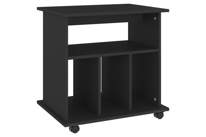 Skåp med hjul svart 60x45x60 cm spånskiva - Svart - Möbler - Bord & matgrupper - Serveringsvagn & barvagn - Drinkvagn