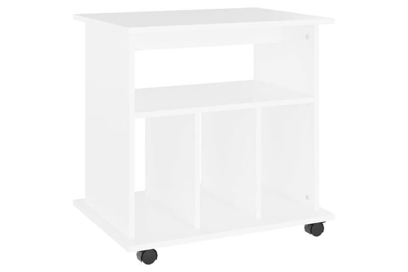 Skåp med hjul vit 60x45x60 cm spånskiva - Vit - Möbler - Bord & matgrupper - Serveringsvagn & barvagn - Drinkvagn