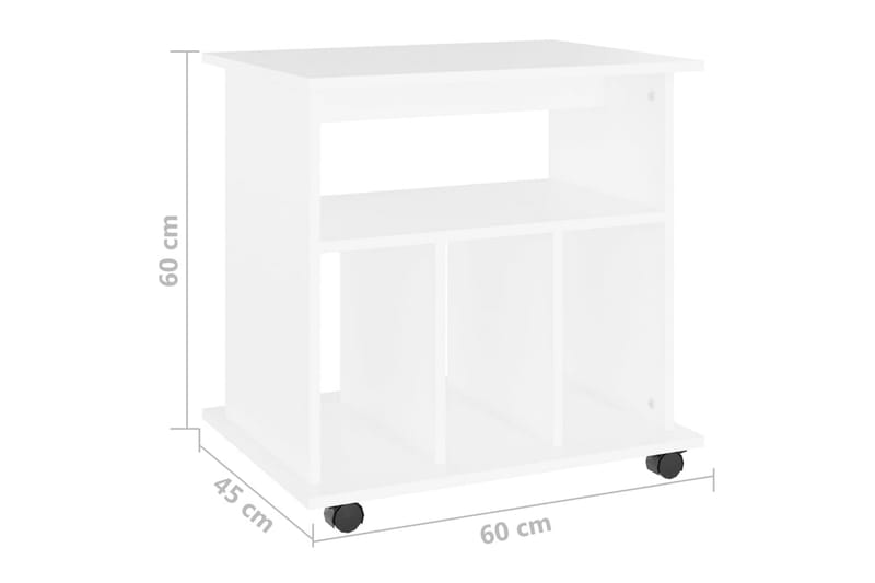 Skåp med hjul vit 60x45x60 cm spånskiva - Vit - Möbler - Bord & matgrupper - Serveringsvagn & barvagn - Drinkvagn