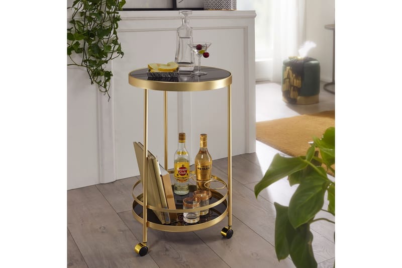 Thruston Drinkvagn 45x45 cm - Guld - Drinkvagn - Rullbord, rullvagn & serveringsbord