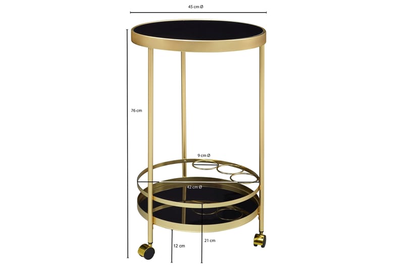 Thruston Drinkvagn 45x45 cm - Guld - Drinkvagn - Rullbord, rullvagn & serveringsbord