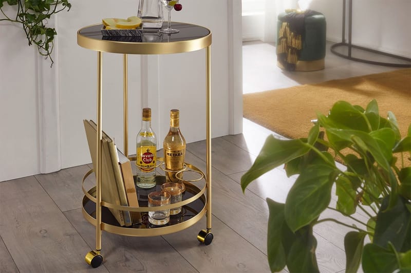 Thruston Drinkvagn 45x45 cm - Guld - Drinkvagn - Rullbord, rullvagn & serveringsbord