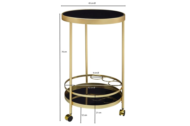 Thruston Drinkvagn 45x45 cm - Guld - Möbler - Bord & matgrupper - Serveringsvagn & barvagn - Drinkvagn