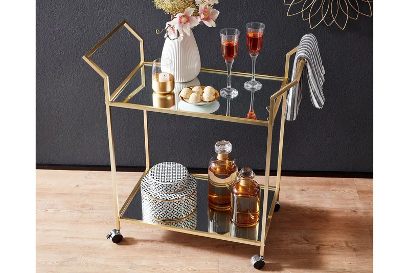 Tultered Serveringsvagn - Guld - Möbler - Bord & matgrupper - Serveringsvagn & barvagn - Drinkvagn